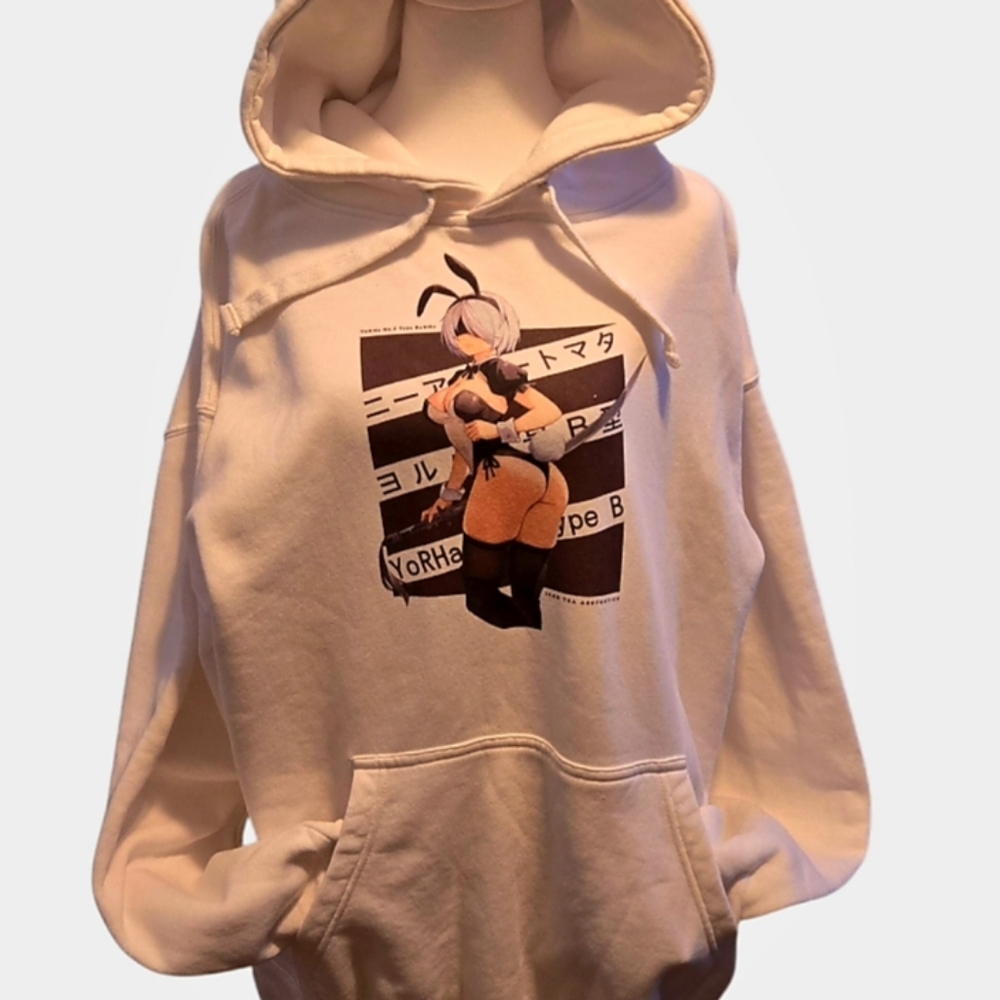 Anime Hooded Sweatshirt XL Yorha No 2 Type Bunny Iced Tea Aesthetics NWOT